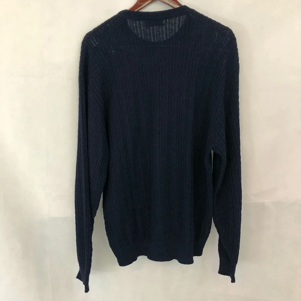 Tricots St Raphael Sweater Mens XL Cable Knit Blue Vintage Union Made Preppy
